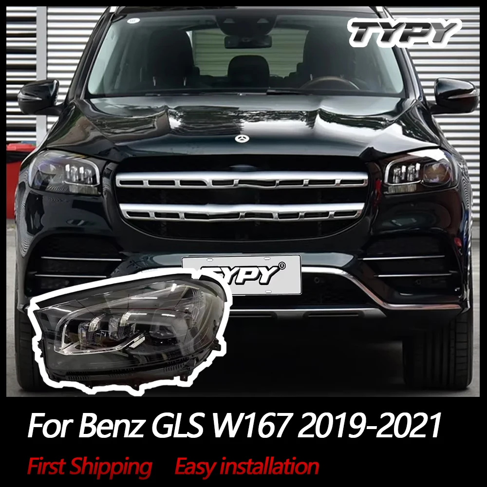 

TYPY New LED Headlight Upgrade Modified Full Head Lamp For Benz GLS W167 2019-2021 Turn Signals Daytime Running Lights