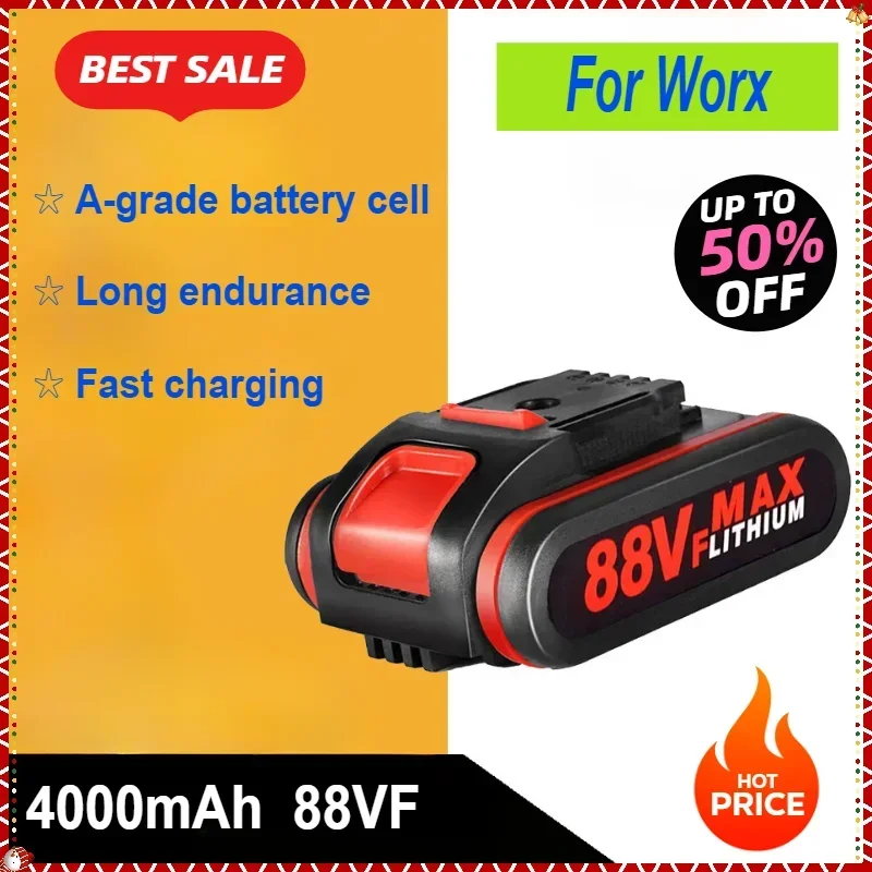 

New Battery for Worx Cordless Rechargeable Batteries Replacement Parts Impact Drills Electric Scissors Electric Saws 88VF