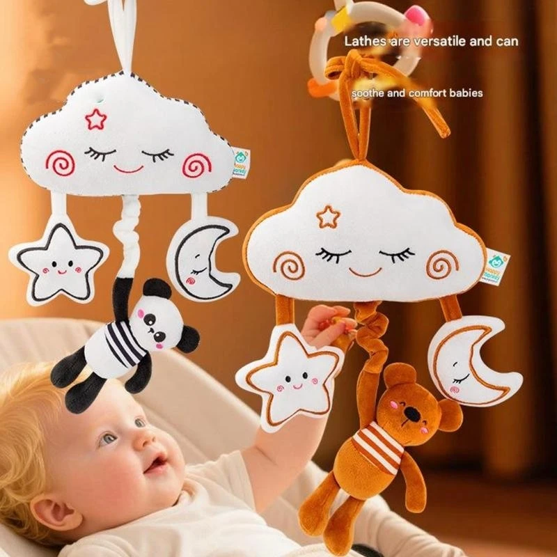 Interaktive Baby Kinderwagen Kleiderbügel Pull String Plüsch Mobile Spielzeug Krippe Dekoration 15UB