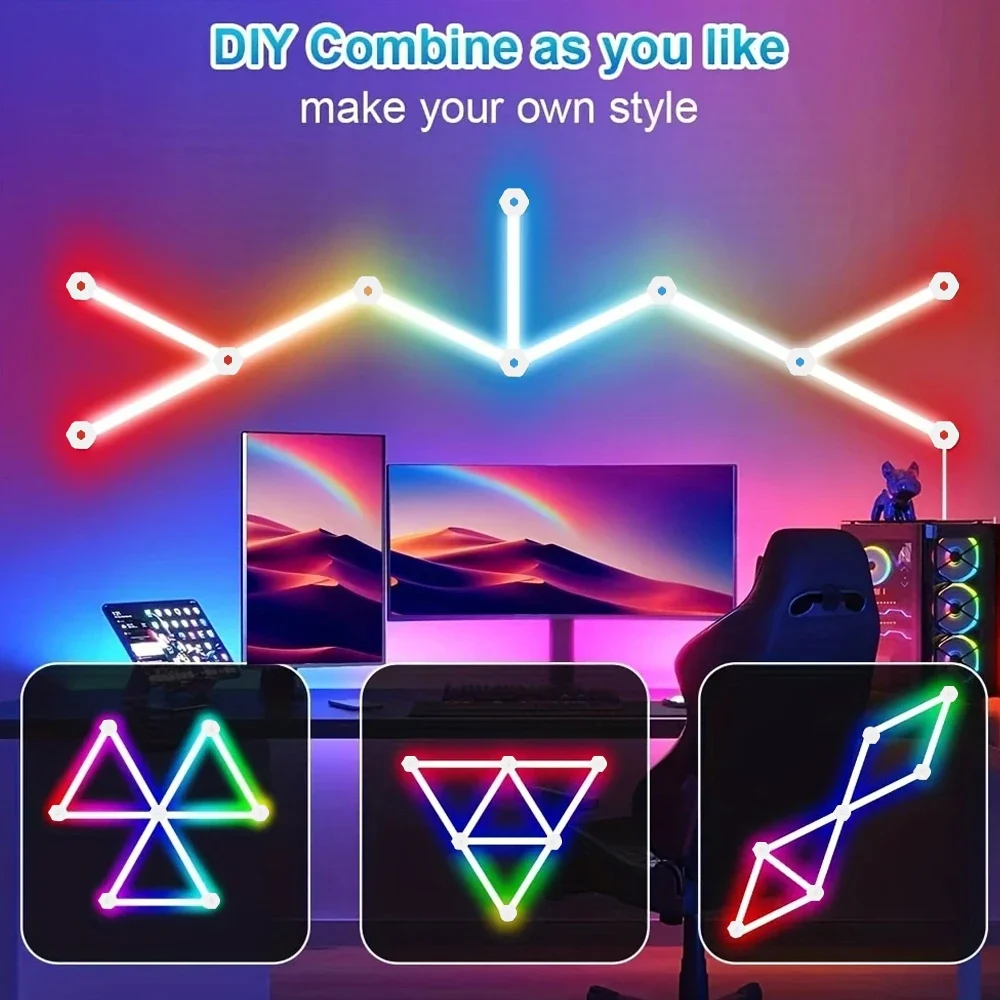 

LED Wall Light DIY Splicing Bluetooth APP Control Music Rhythm For TV Game Room Background Decoration Light Bar