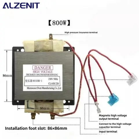 New For Midea Microwave Oven Transformer 801EMR-1 230V 50Hz 800W Replacement Parts
