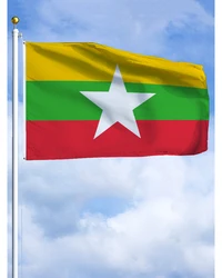 60×90 90x150 120×180CM Myanmar Emblem Flag Polyester Printed Banner Tapestry For Decor