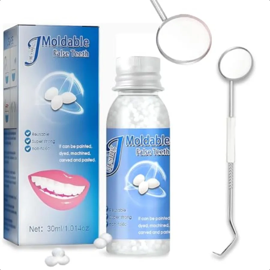 طقم تصليح الأسنان المؤقت DIY Play DoughSolidSimpleProvisional طقم استبدال الأسنان المزيفة 4 أنواع من الملحقات بما في ذلك الموت