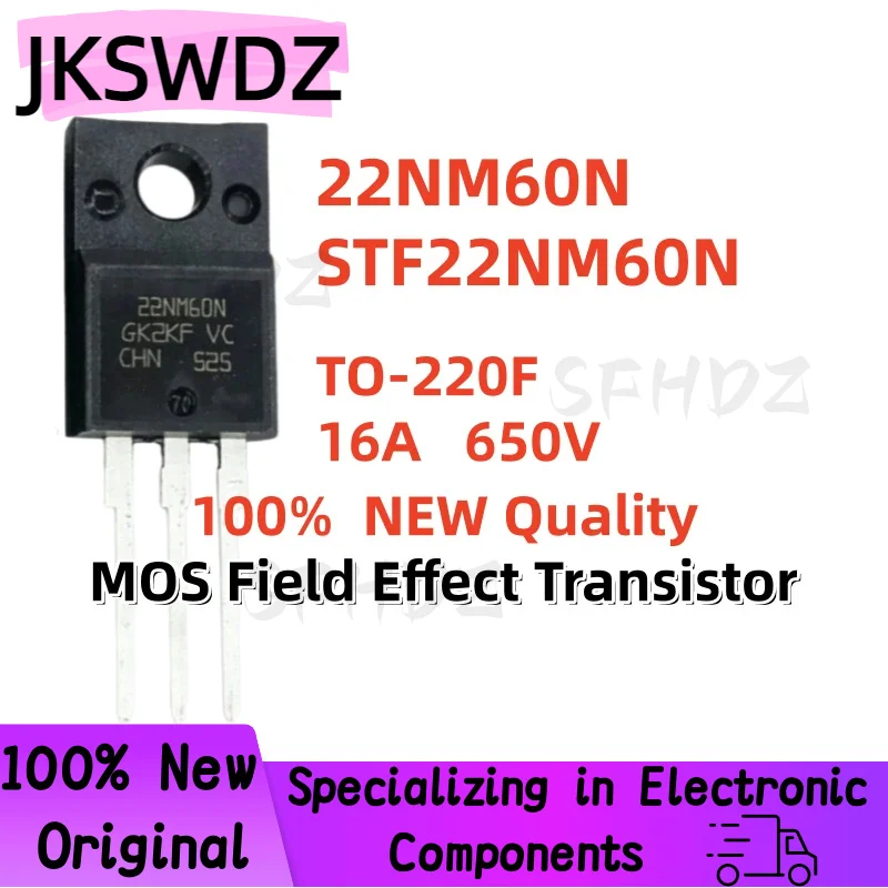 

High Quality 10/20/30PCS 100% Brand New 22NM60N STF22NM60N TO-220F 16A 650V Common MOSFETs for Switching Power Supplies