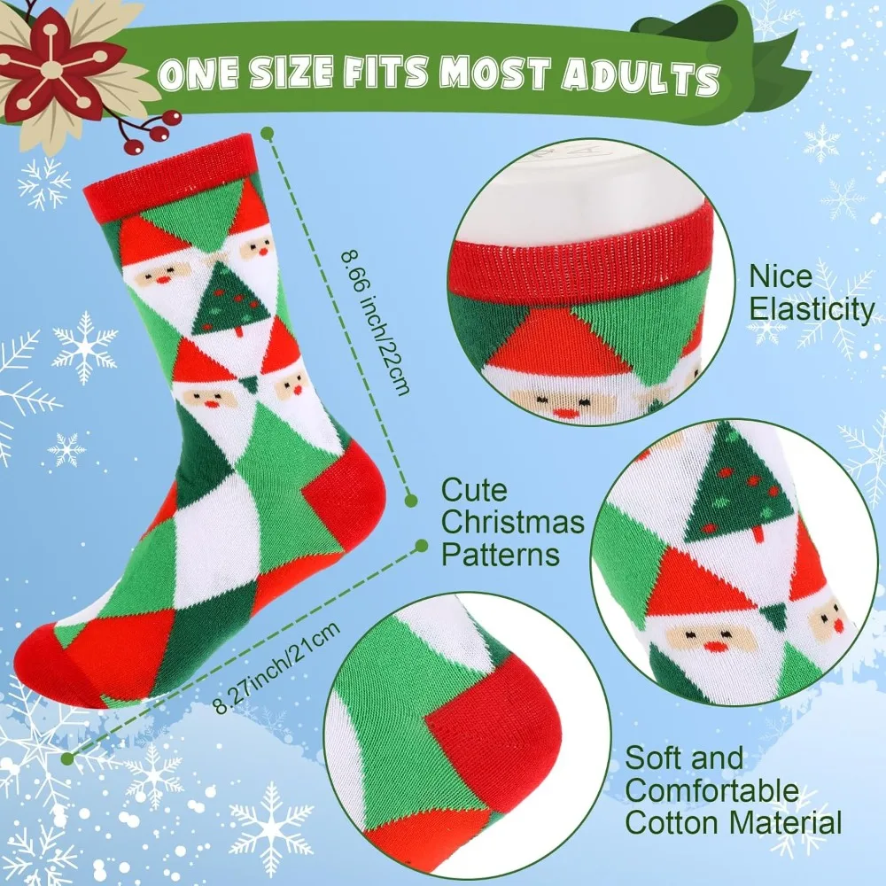 150 Pairs Christmas Socks Bulk Gifts For Women Adults Unisex, Holiday Funny Colorful Warm Soft Socks Xmas Winter Small Gift