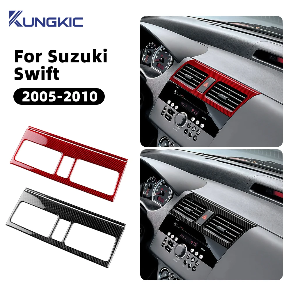 

For Suzuki Swift ZC31S/ZC32S 2005 2006 2007 2008 2009 2010 Real Soft Carbon Fiber Sticker LHD RHD Car Console Air Outlet CD Trim