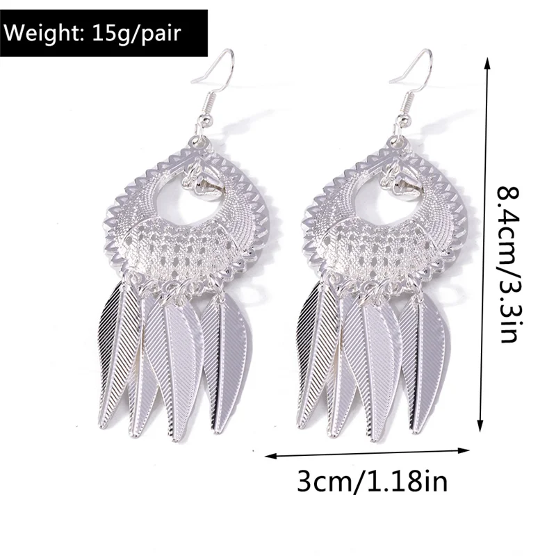 Aihua Silberfarbene Lange Quasten-Ohrhänger mit Pfau- und Schmetterlingsmotiv für Damen, Hochzeits- und Party-Schmuck, Geschenke, Trendige Ohrringe – Detail 15