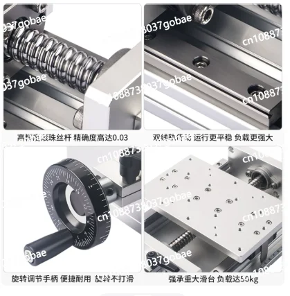 X-axis Displacement Platform Manual Ball Screw Fine Adjustment Slide Table 100/200/300 Stroke Linear Guide Table