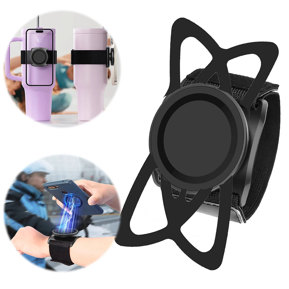 Mobile Phone Holder Wrist Strap Universal Strong Magnetic Suction Phone Bracket Water Cup Cell Phone Stand for for Stanley Cup