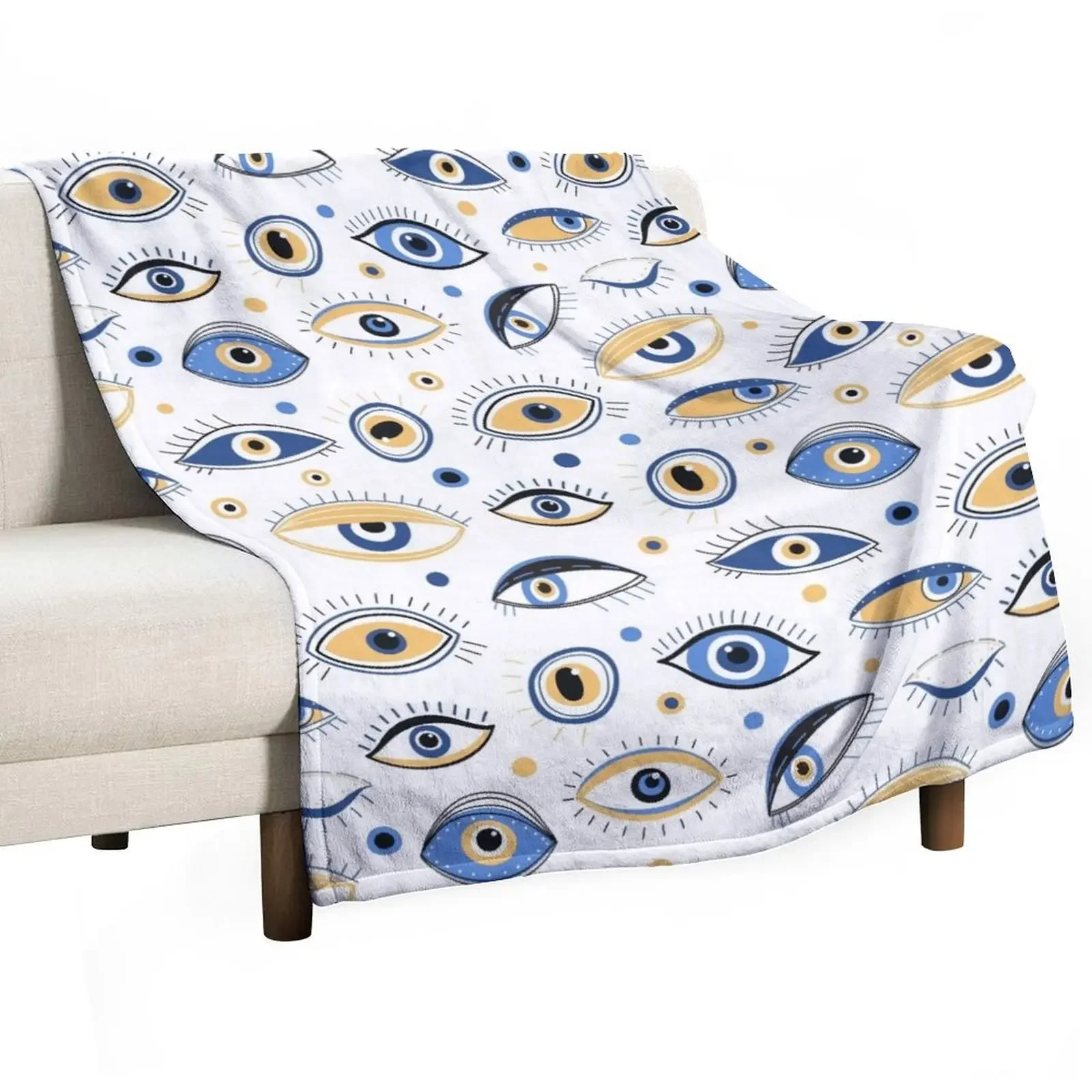 Eyes Pattern - Evil Eye Bead Throw Blanket christmas gifts Soft Beds Luxury Designer Blankets