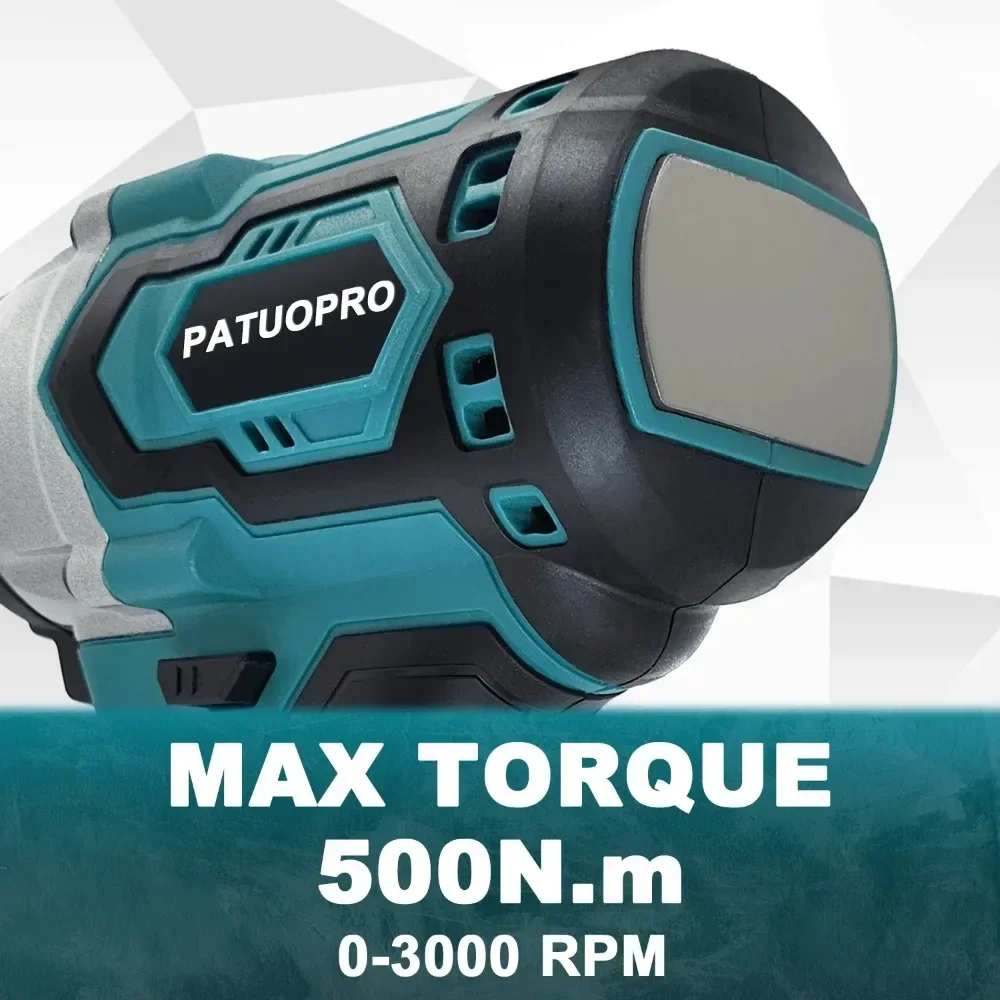 500N.m Brushless Rechargeable Impact Wrench 1/2inch Cordless Multifunctional Electric Wrench For Makita 18V Battery(No Battery)