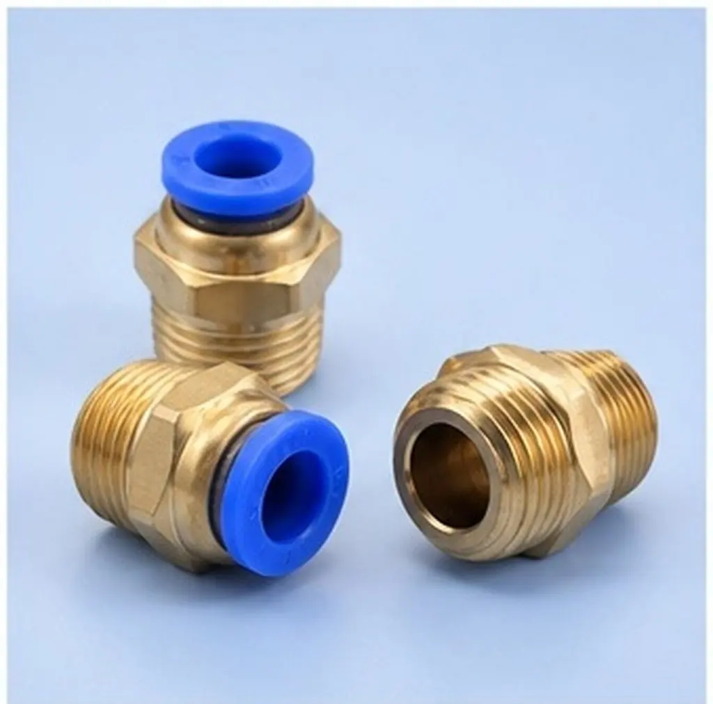 10pcs 6mm Quick Connect Air Hose Coupling Straight Male-to-Male Plastic Crimp Fitting for Mechanical Projects