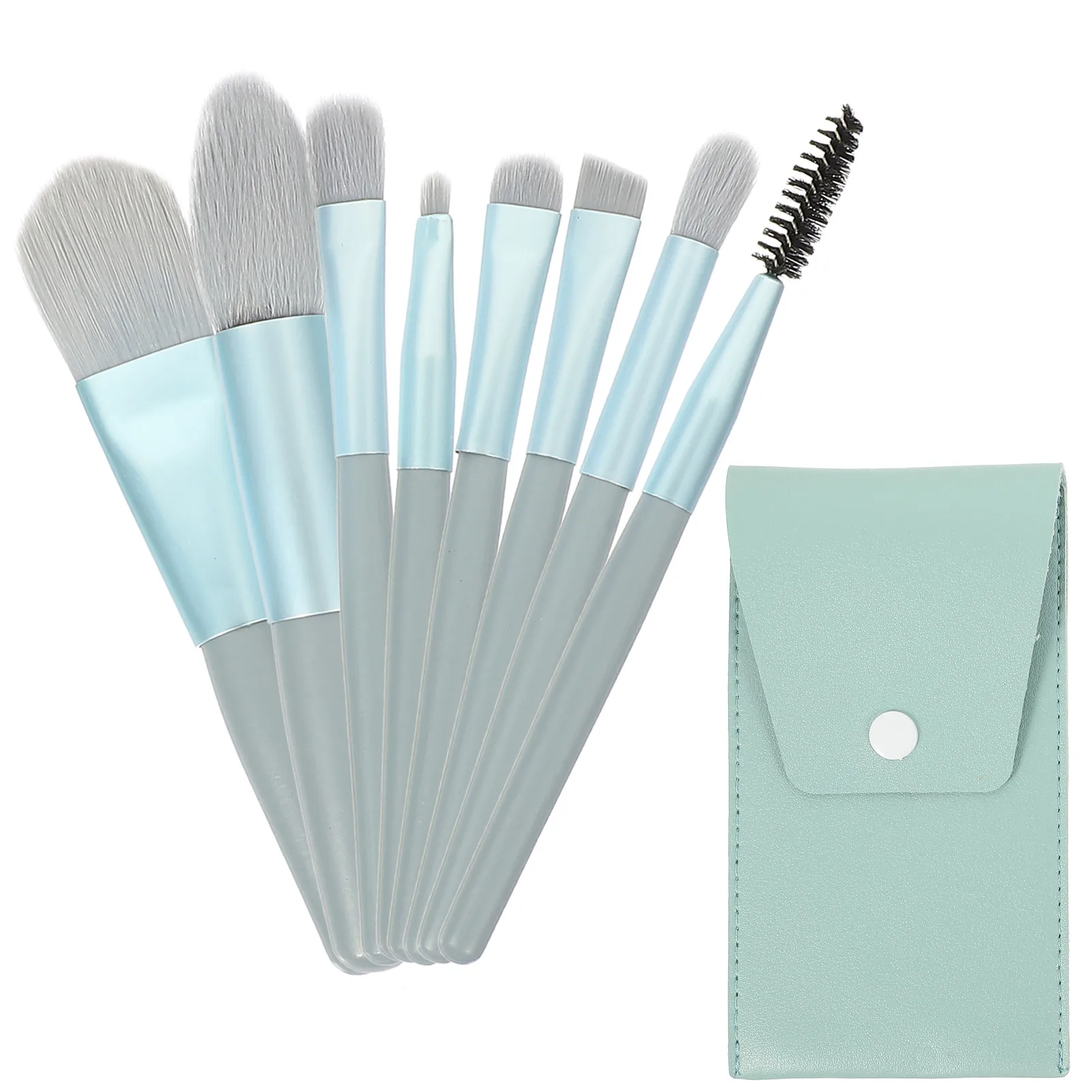 

1 set Makeup Brush Set Blue Aluminum H Travel Practical Cosmetics Brushes Powder Applicator Portable Durable Fiber Hair Silk