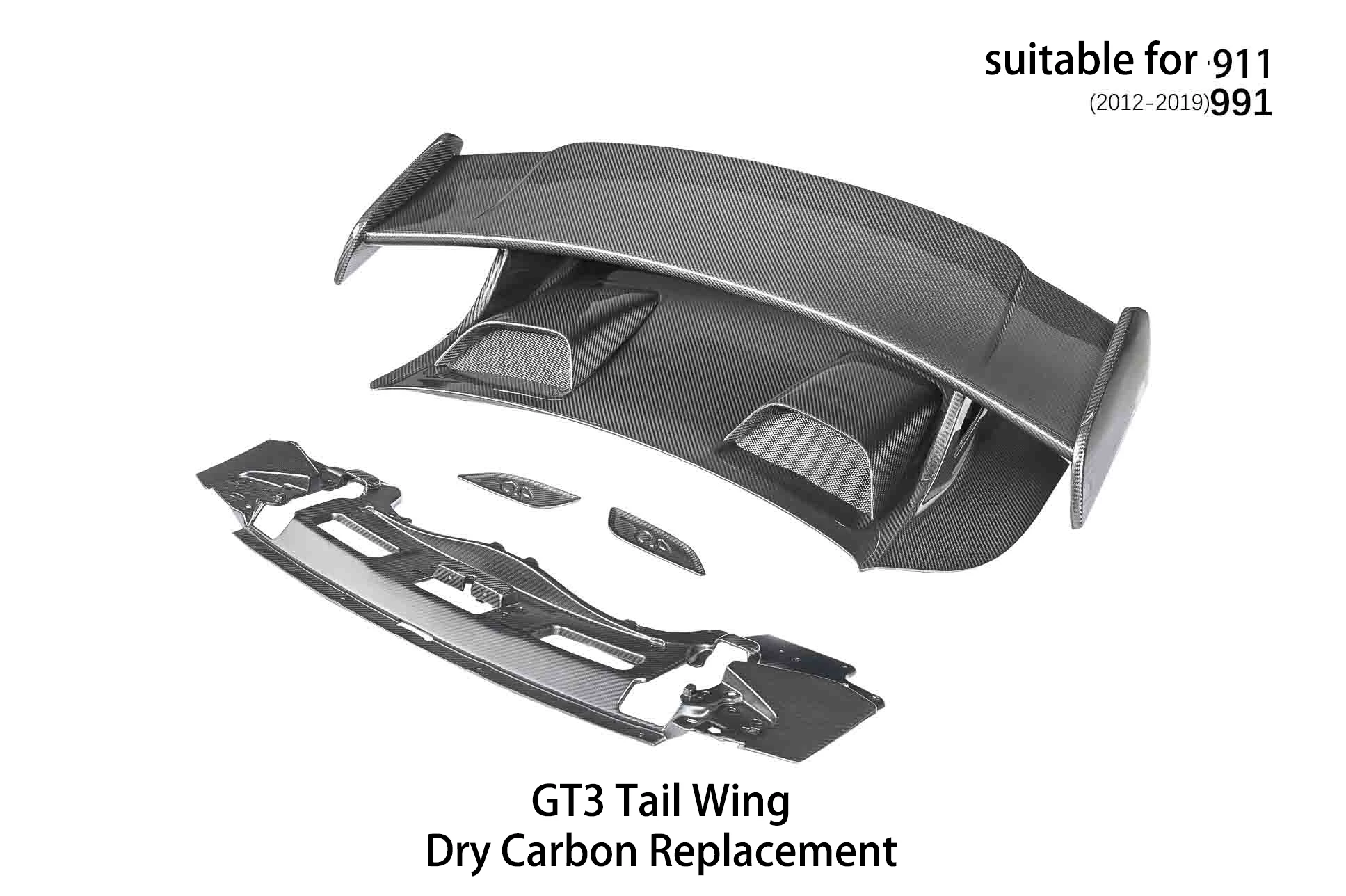 Factory OEM Carbon Fiber Car Part Mold 3k Carbon Fiber Spoiler for Porsche 911 991 2012-2019 GT3 3