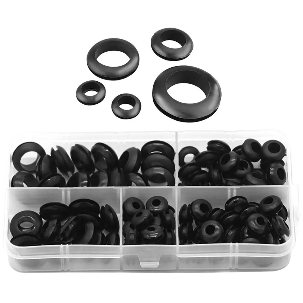 

105pcs Rubber Grommets Water Resistant Hole Plugs Kit Electrical Wire Gaskets Cable Wiring Protection Premium Quality Tough