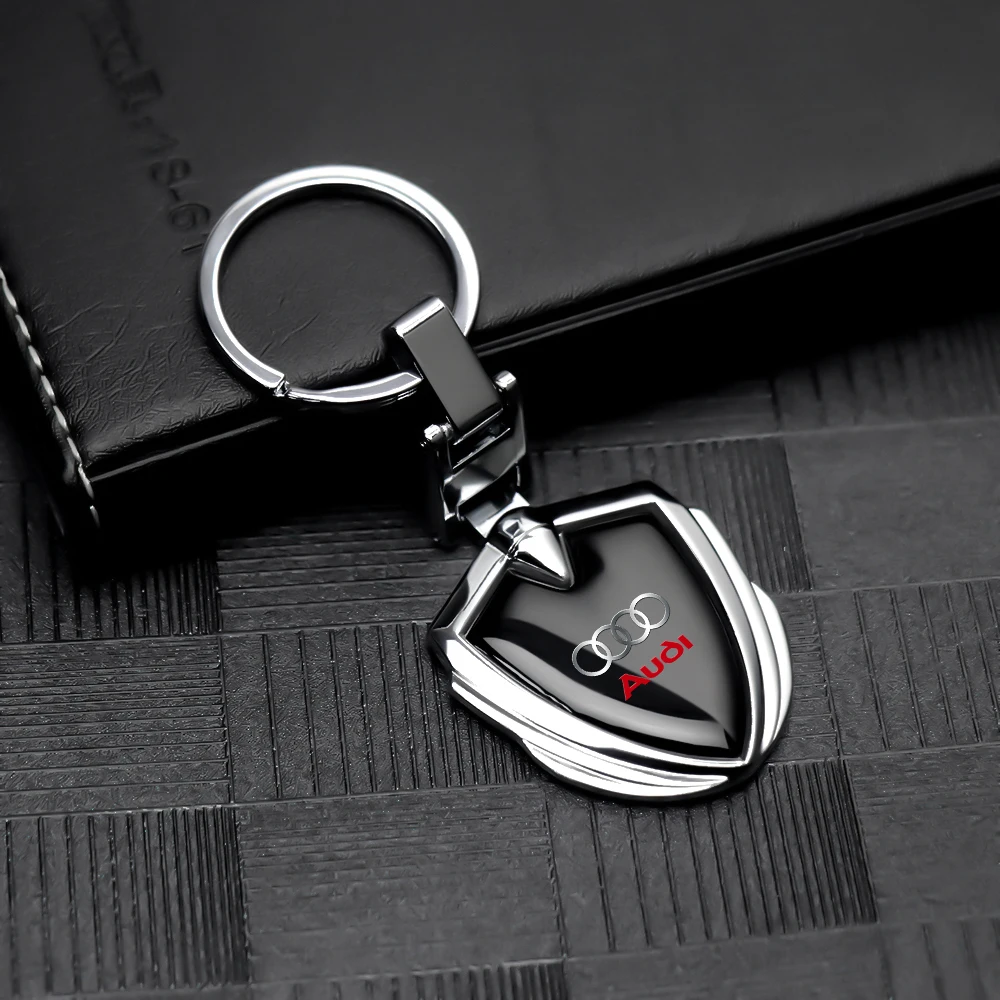 Car Stying 3D Metal Leather Key Rings Holders Keyring Keychain For AUDI Sline A5 A6 C6 C5 A1 A7 A8 Q2 Q3 S3 RS4 A4 B5 B6 A3 8P