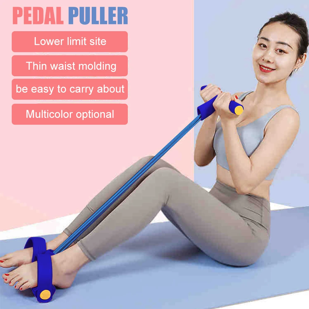 Pedal Pulling Resistance Band Sit-up Assistant with Slimming Belly Female Fitness Yoga Equipment Household Fitness Pulling Rope