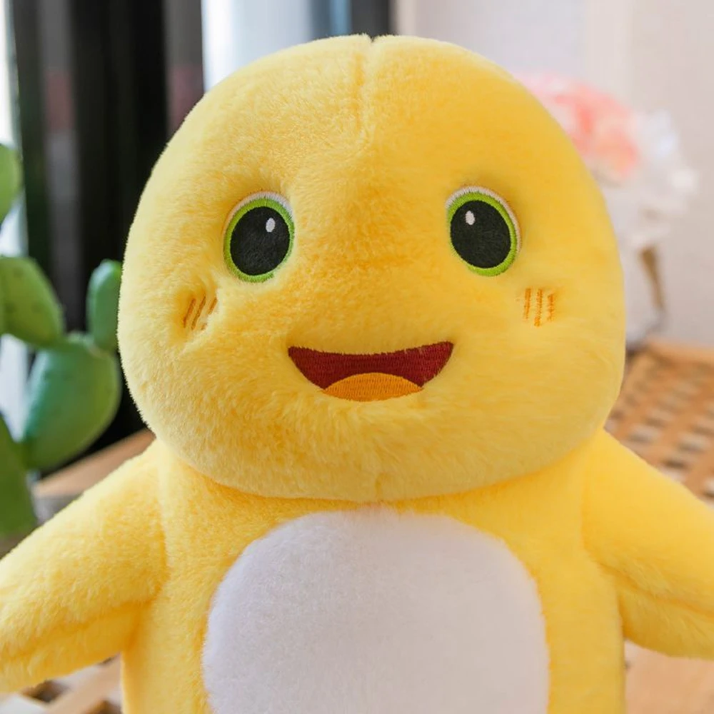 Jouet en peluche dragon de lait mignon pour enfants, jaune, tête ronde, grands yeux, beurre populaire, envoyer des documents, cadeaux d'anniversaire, 35cm