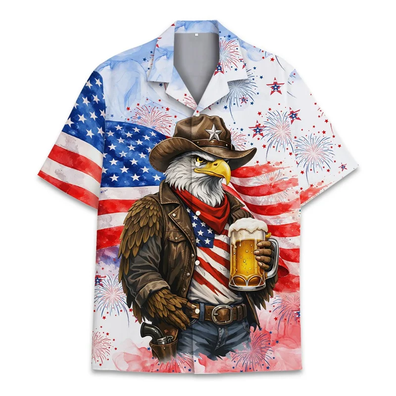 Amercian 250 Years Since 1776-2026 Celebrate Shirt Summer Fashion 3D Printed Short Sleeve Casual Oversized Top