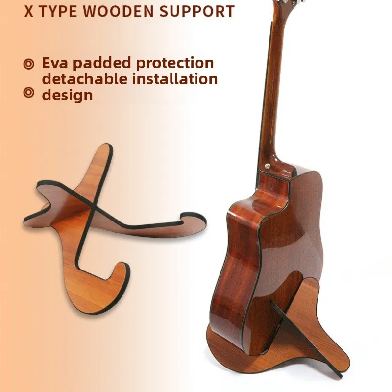 Ukulele Stand Wooden Splice Stand Guitar Stand, Portable X-Shaped Display Stand with Removable Legs and Rugged Base