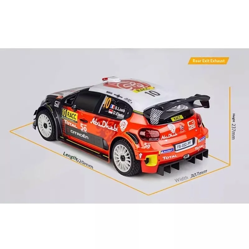 Km Racer 1/7 New Citroen C3 Rally Car 4wd Rc Nitro Gas Powered Off Road Vehicle Led Light Group Rtr