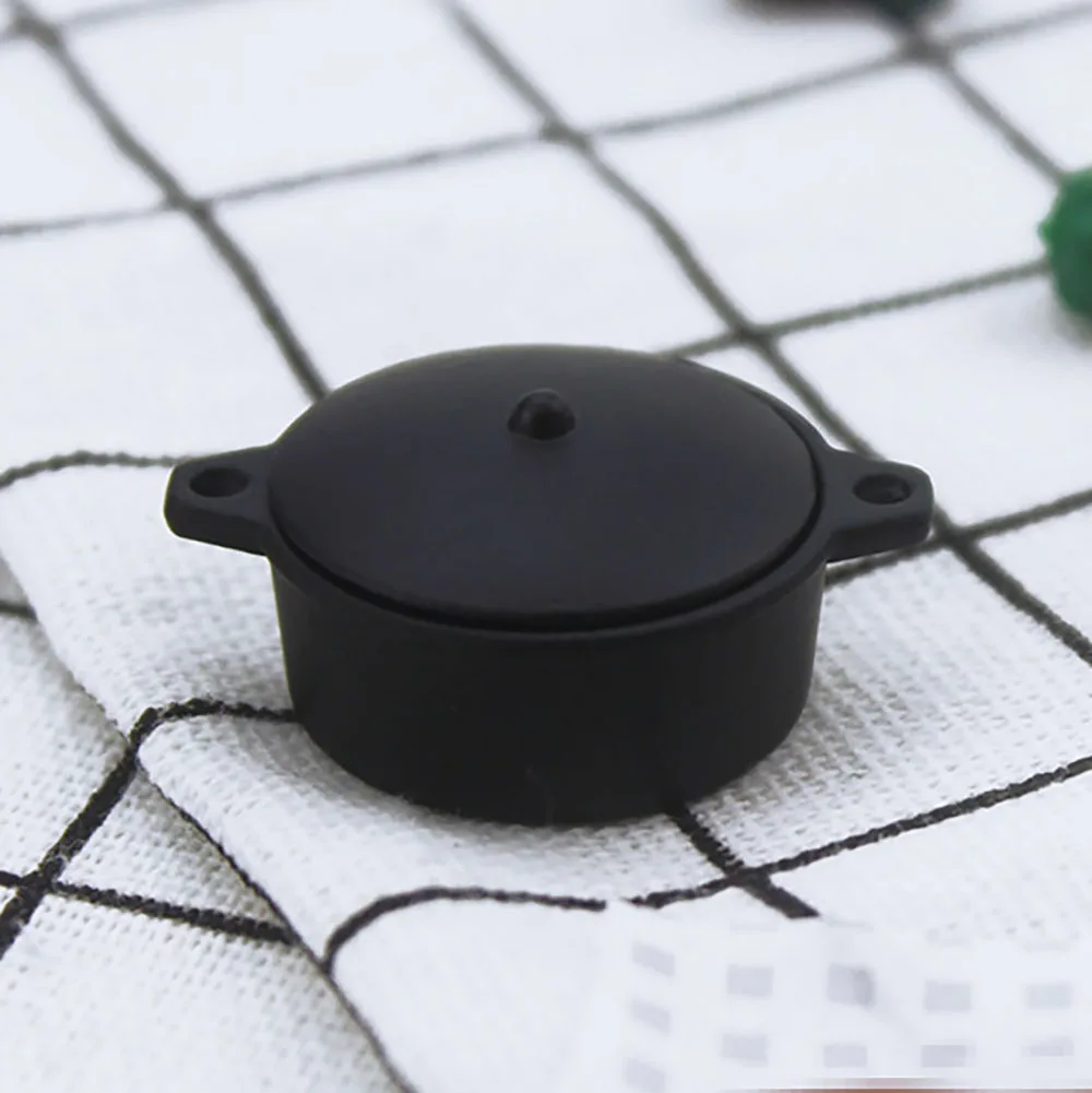 1/12 Doll House Miniature Metal Soup Pot Simulation Kitchen Porridge Pot Model Toy Mini Decor Dollhouse Accessories