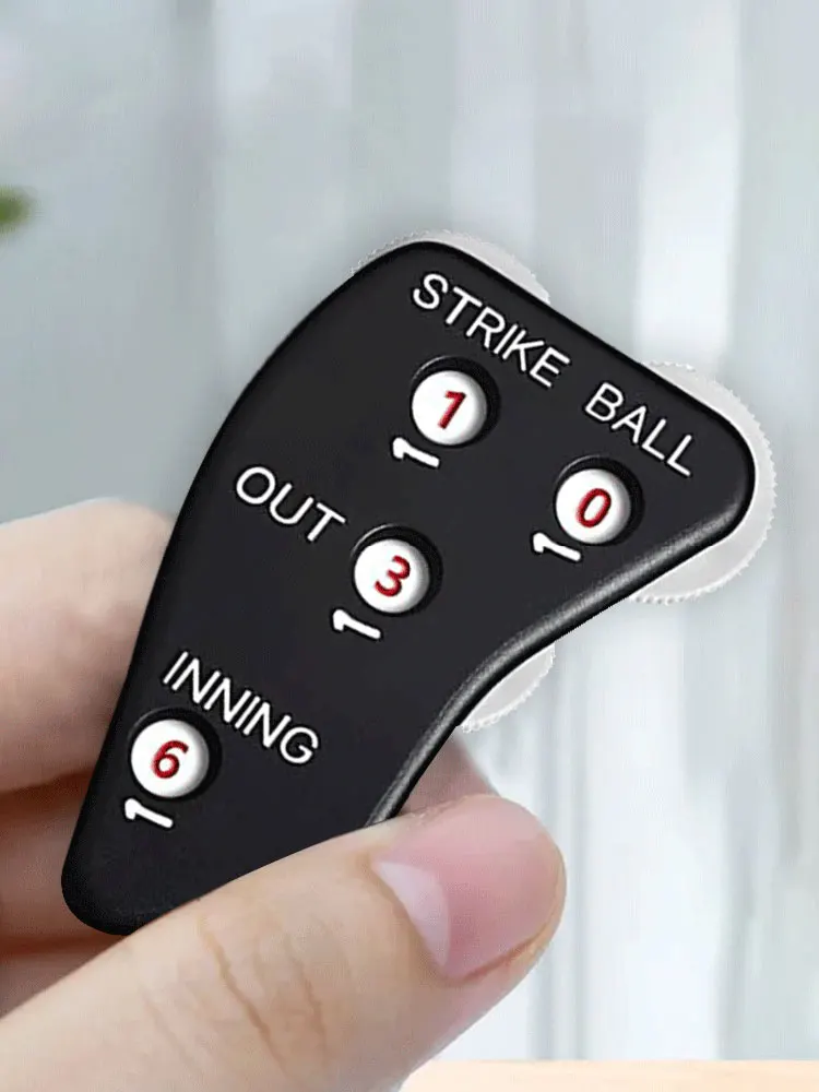 4 Wheel Baseball Umpire Clicker Baseball Scorer Handheld Softball Counter for Scorekeeper Recording Outs & Innings Balls