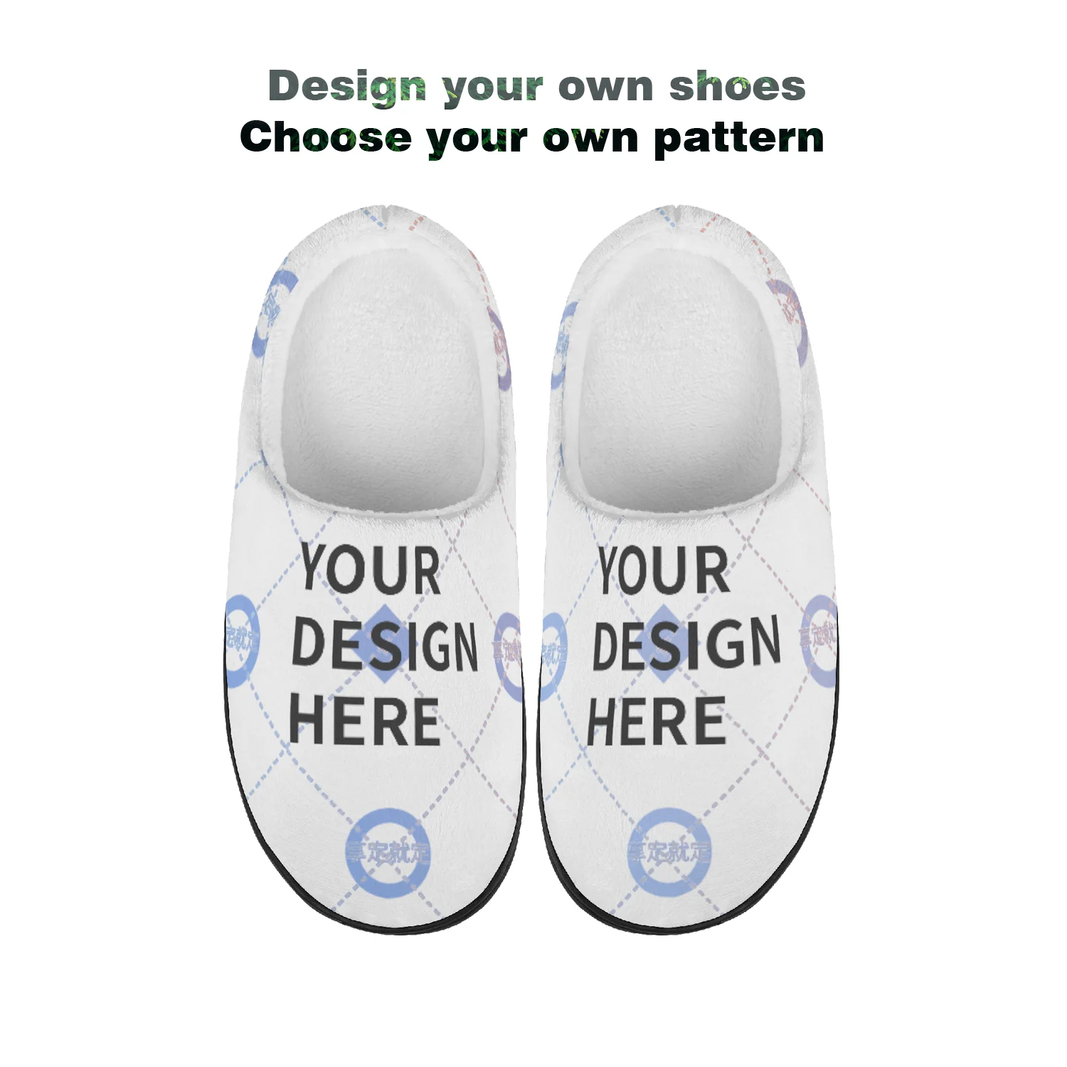 

Customizable Printed slippers, cotton slippers, for men and women, winter fleece slippers