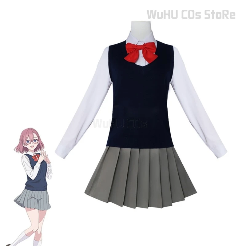 Anime 2.5 Dimensional Seduction Nigoriri Ririsa Lilyel Ririsa Cosplay Costume Lilyel Mikari Tachibana Wig JK School Uniform Suit