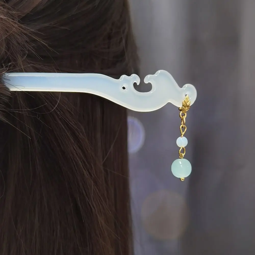 

New Headdress Braided Hairpins Acetate Korean Hair Clip Tassel Chinese Hair Fork Women Hairpins Hanfu Hair Sticks Leaf Pendent