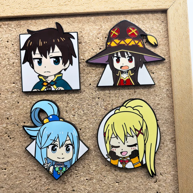 KonoSuba: God's Blessing on This Wonderful World! Metal Badges Anime ‌Pins Manga Brooch Bag Clothing Lapel ACG Cosplay Toy Gift