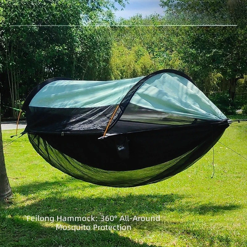 

Outdoor Hammock 360 Degree Mosquito Net, Anti-Tip Double Camping Hammock for Park, Portable Sunshade Shelter