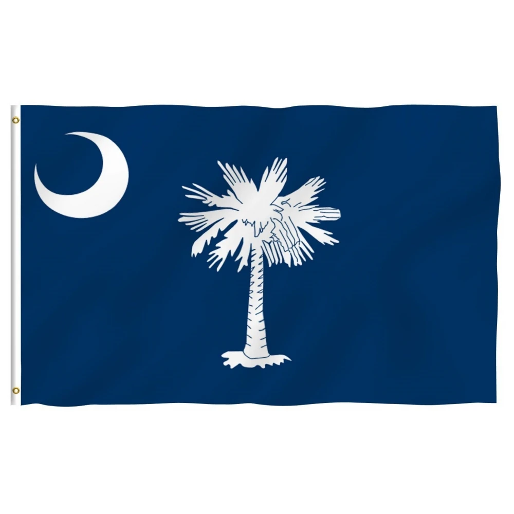 

South Carolina State Flag Palmetto Tree Indigo Dorm Indoor Outdoor Decor Flags Banners Brass Grommets SC Flag with Vibrant Print