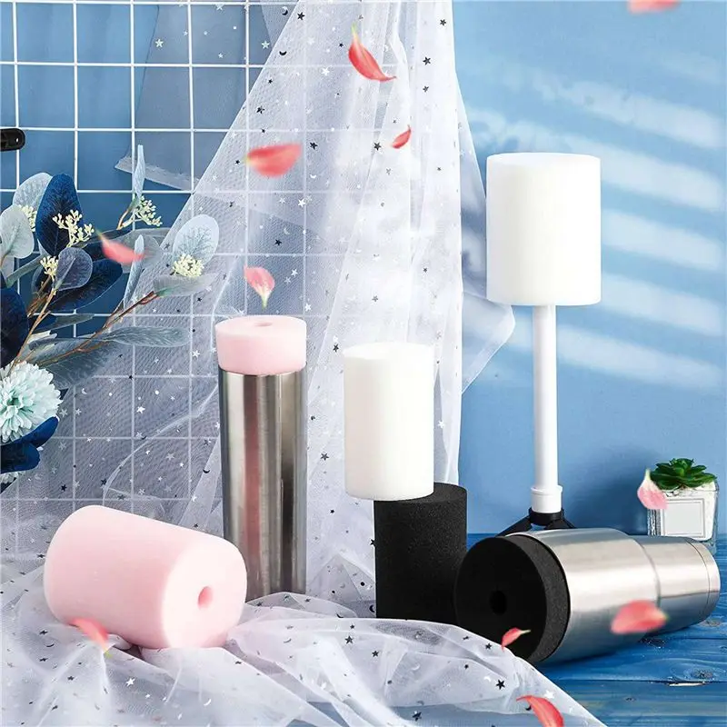 [Superx&KND]18 Pcs Cup Turner Foam Tumbler Inserts For 3/4 Inch PVC Pipe Tumbler 10 Oz To 40 Oz Tumblers Crafting (Black/White/P