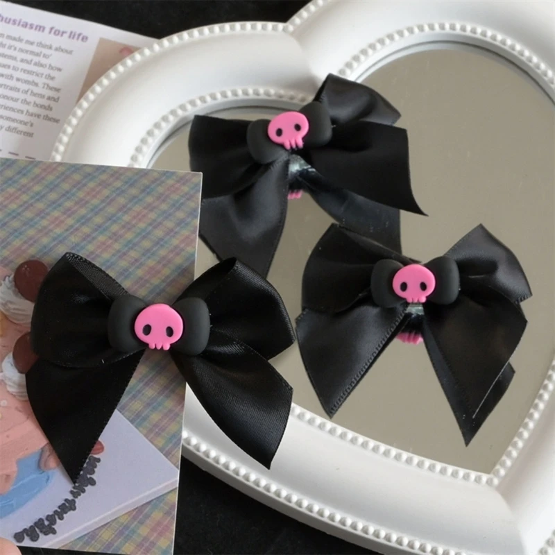 Black Bows Hair Clip Big Bows Hairpin JK Hair Clip Hairpin Bows Barrettes