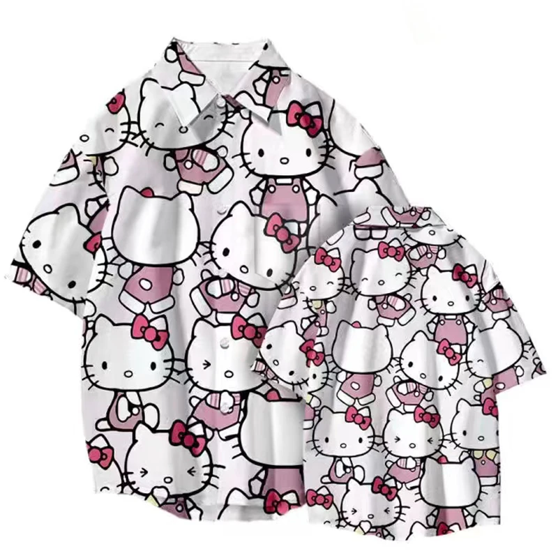 

Hello Kitty summer new loose men and women printed short-sleeved shirts all-match thin student tops