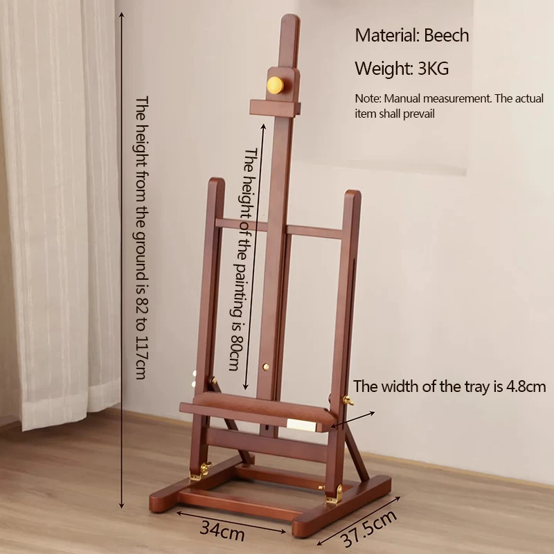 Desktop beech wood easel, professional artist's desktop folding desktop easel, art display stand, finely polished