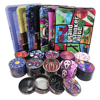 2inch 50MM Smoke Herb Grinder Metal 18X12.5CM Metal Rolling Maker Tray Kit 7 x 5 Inches Tobacco Set Spice Herb Tool Gift