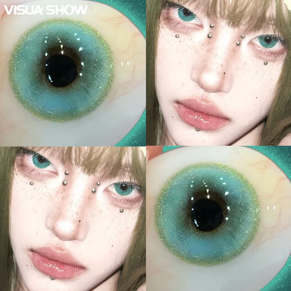 VISUASHOW Lovejoy Cosplay Blaue Farbige Kontaktlinsen für Kleine Pupillen, 6 Monate Einweg-Weichlinsen für Augen-Make-up – Detail 6