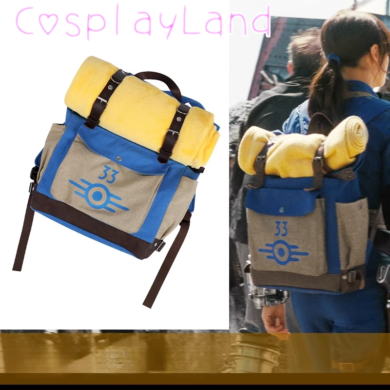 

Fall Lucy Cosplay Bag Survivor Backpack with Blanket Movie Cosplay Accessories Role Play Halloween Carnival School Bags Gift
