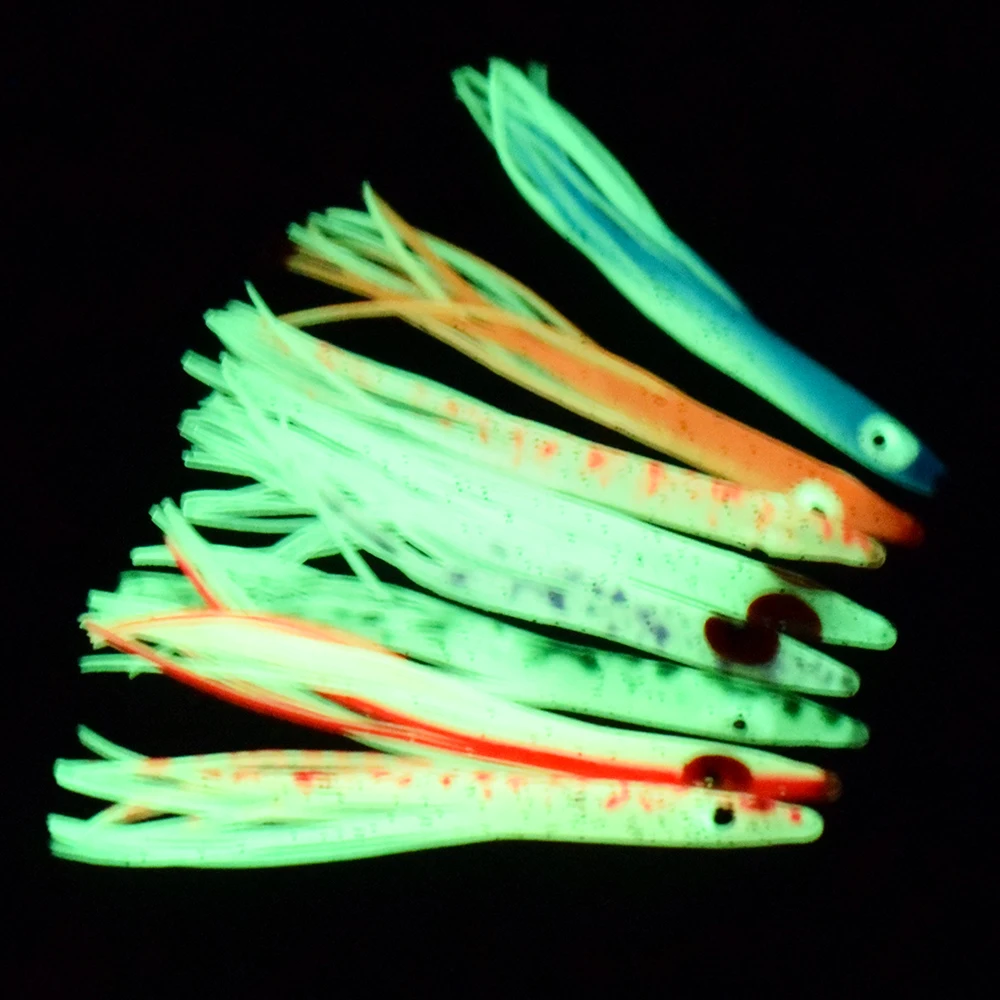 10 Stück/Packung Bionischer Tintenfisch-Köder, Künstlicher Weichköder, Angelzubehör, Stark Leuchtender Kunstköder, Meeresangeln – Detail 20