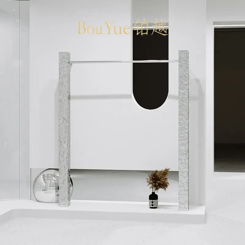 for Water Ripple Stainless Steel Wall Display Rack Men Women Clothing Store Hanger Floor Middle Island Rack