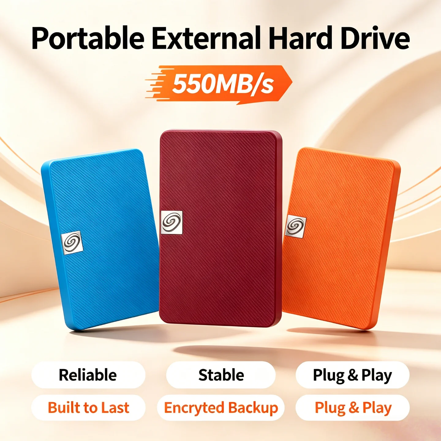 550MB/s 2TB 1TB 4TB 500GB for Desktop Mac PS5 Laptop Portable External Hard Drive Secure Backup Accelerate Game Storage