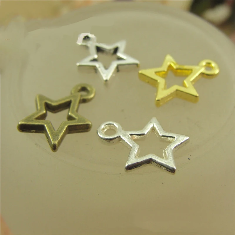 

100 шт./лот, аксессуары для ювелирных изделий, сделай сам, смешанный стиль, пятиконечная звезда, подвески из сплава, серьги, подвески в виде ракушек для мобильного телефона