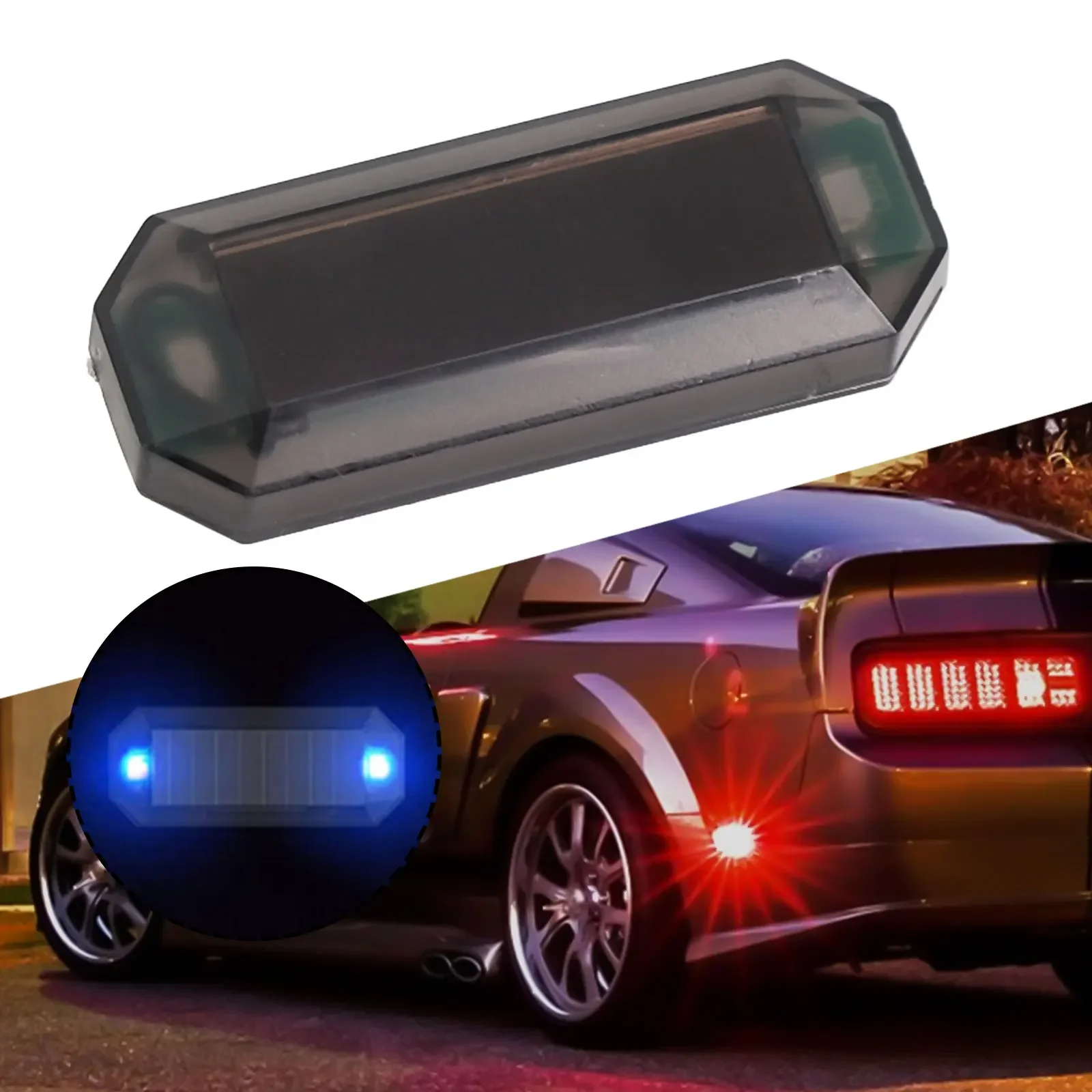 

Flash-Warning LED Light 12V Strobe Signal LED Light Alarm Lamp Solar Power Simulation Car Decorative Light Car Supplies