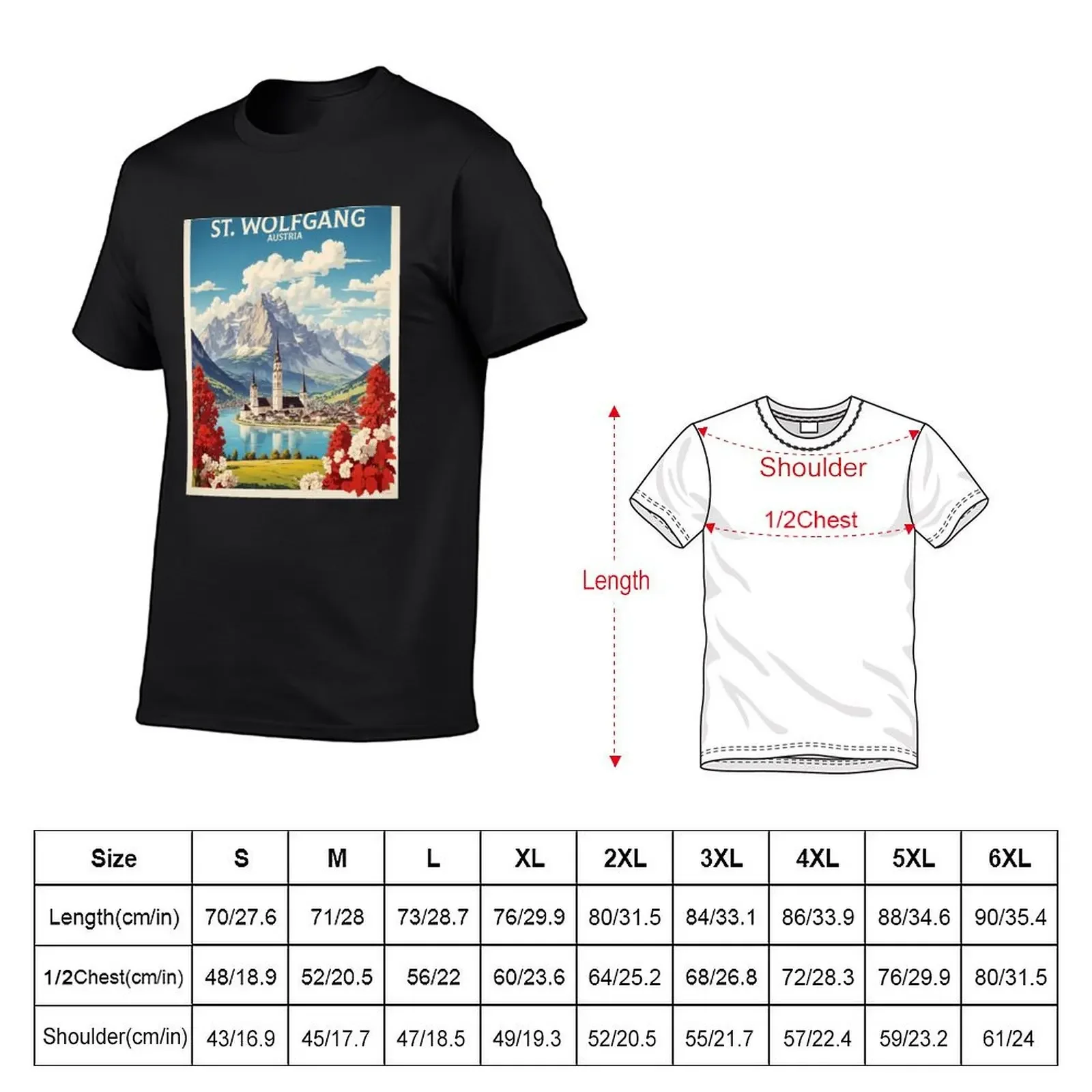 Saint Wolfgang Austria Vintage Travel Tourism Poster T-Shirt cheap stuff cotton graphic tees mens graphic t-shirts funny