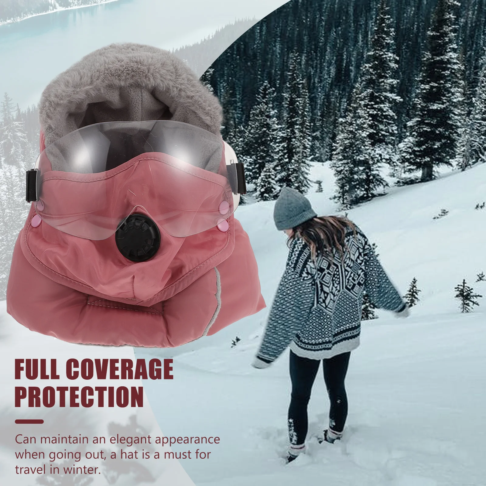 

Goggles Lei Warm Earmuffs Unisex Winter Ski Hat Hat With Goggles Windproof Full Face Neck Cover Outdoor Sports