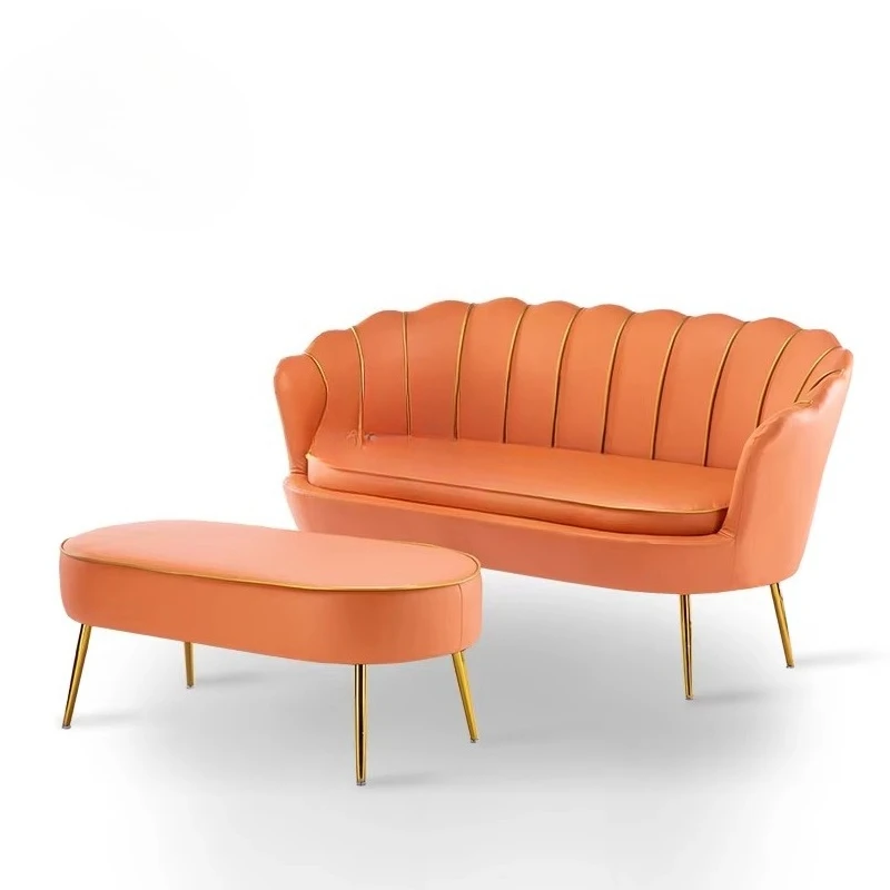 

Novel design velvet two-seat sofa set with legs, living room furniture, luxury lazy combination sofa