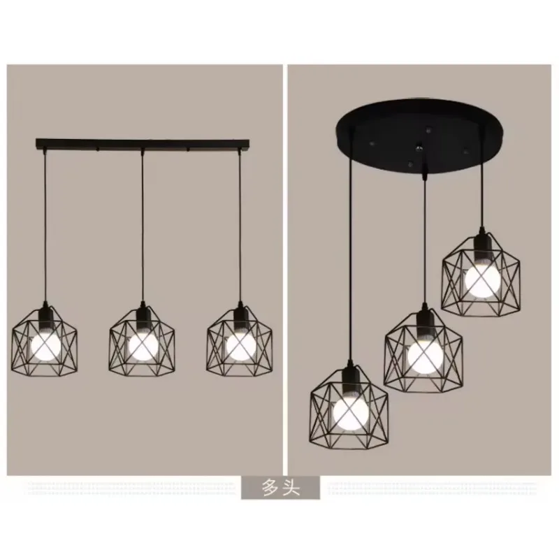 Nordic Restaurant Chandelier Led Modern Simple Industrial Style Three-head Retro Creative Personality Bar Aisle Small Chandelier