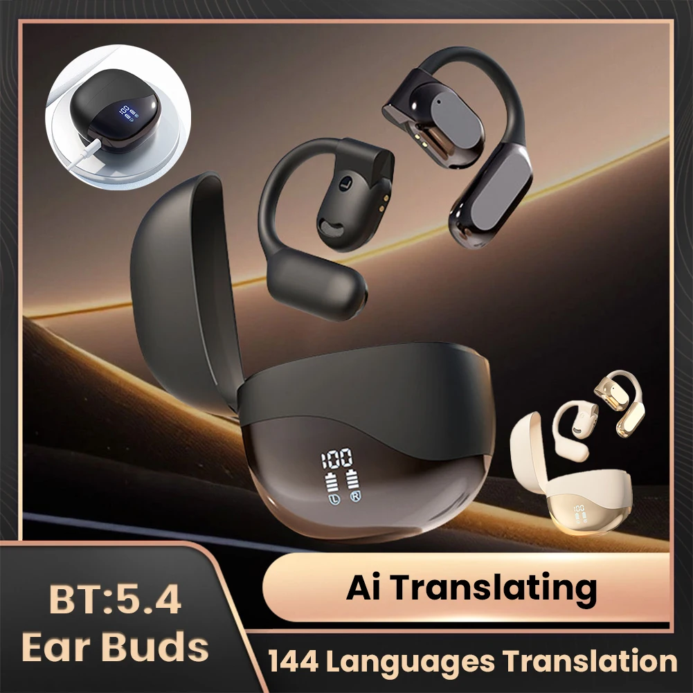 

Наушники-переводчики в режиме реального времени, наушники-переводчики с искусственным интеллектом, 144 языки, наушники-переводчики языков для путешествий, делового обучения